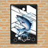 Maxcorners Salmon Fishing Tech Carbon Geometry Splash Design Personalized Name 3D Poster