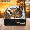 Maxcorners Hunting Wildlife Cracked Wall Autumn Forest Black Brim Personalized Name 3D Cap