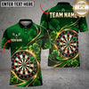 Maxcorners Darts Emerald Swirls Shamrock Leaves Golden Accent Target Board Graphic Multicolor Customized Name, Team Name 3D Shirts