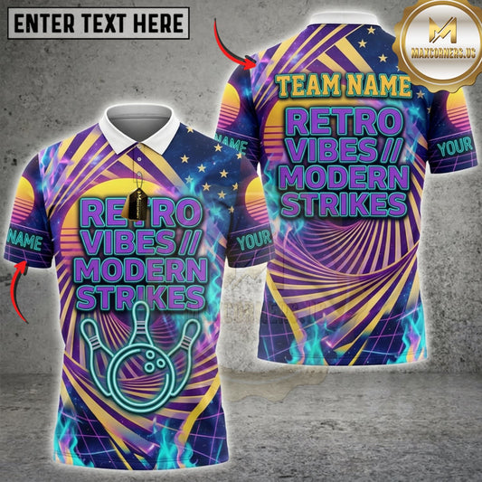 Maxcorners Bowling Neon Zero Modesty More Strikes Personalized Name 3D Unisex Shirt