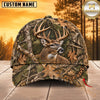Maxcorners Hunting Wildlife Realistic Autumn Woodland Camo Personalized Name 3D Cap