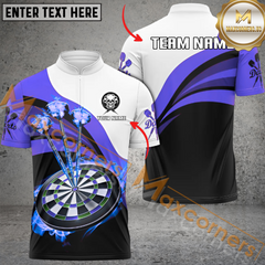 Maxcorners Dartboard Flame Darts Jersey Multicolor Option Customized Name, Team Name 3D Polo Shirt