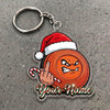 Maxcorners Personalized Funny Angry Clay Target Fukin Finger Santa Hat Candy Cane Acrylic Christmas Ornament And Keychain Custom Gift For Hunters 2D Flat