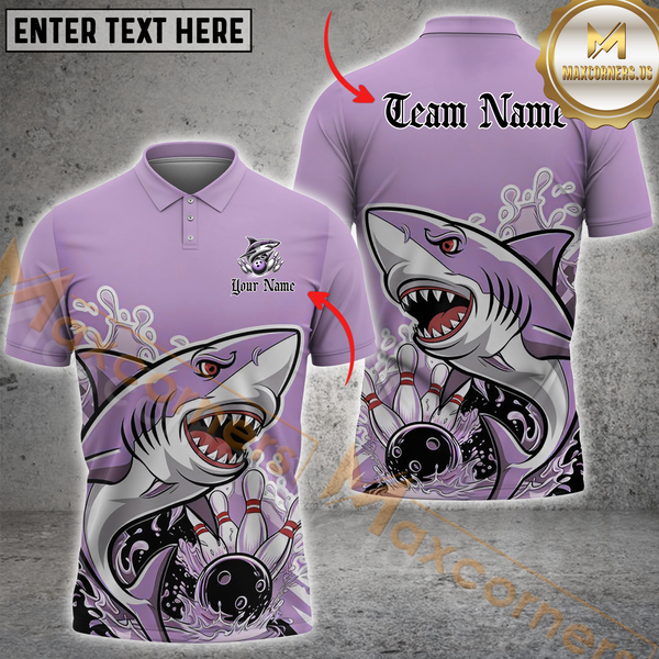 Maxcorners Bowling Ocean Predator Multicolor Options Personalized Name, Team Name 3D Shirt