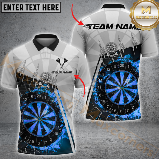 Maxcorners Darts Vintage Fire Flame Multicolor Options Personalized Name, Team Name 3D Shirt