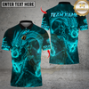 Maxcorners Flaming Samurai Dragon Bowling Multicolor Customized Name, Team Name 3D Shirt