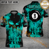 Maxcorners 8 Ball Melting Punished Skull Billiard Jersey Multicolor Options Personalized Name, Team Name 3D Polo Shirt