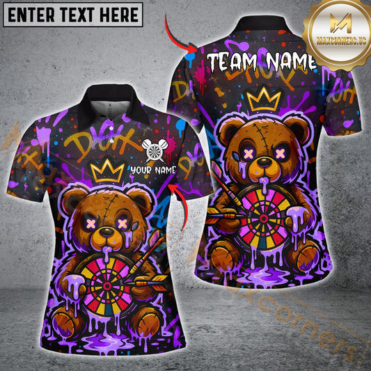 Maxcorners Darts Teddy Love Bear Dartboard Multicolor Customized Name, Team Name 3D Shirt For Women