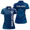 Maxcorners Men’s Darts Team Shirt - Navy Camo Pattern And Dartboard | Custom Name Option LM2404