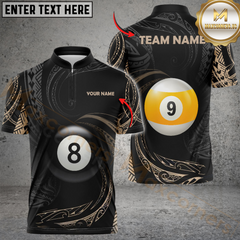Maxcorners Billiard Rolling Tribal Pattern Personalized Name, Team Name 3D Shirt