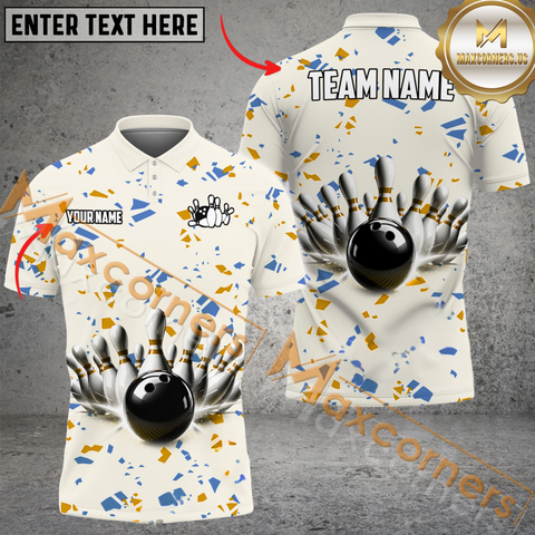 Maxcorners Cool Flourishing Bowling Jersey Multicolor Option Customized Name, Team Name 3D Shirt