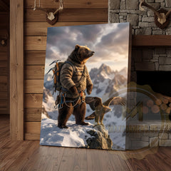 Maxcorners Majestic Bear Eagle Mountain Peak Canvas