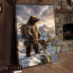 Maxcorners Majestic Bear Eagle Mountain Peak Canvas