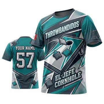 Maxcorners Cornhole Throw Bandidos El Jefe Personalized Name 3D Unisex Shirt