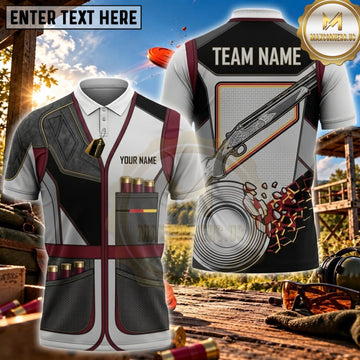 Maxcorners Clay Shooting Geometric Shotgun Target Personalized Name 3D Unisex Shirt