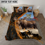 Maxcorners Custom Text Majestic Moose Hunting Camo Pattern Bedding Set 3D All Over Printed