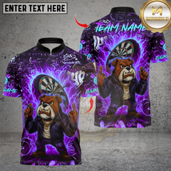 Maxcorners Darts Bulldog Fire Flames Multicolor Customized Name, Team Name 3D Shirts
