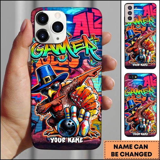 Maxcorners Bowling Graffiti Turkey Dab Gamer Style Personalized Name 3D Phone Case