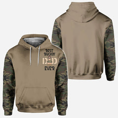 Maxcorners Best Buckin' Dad, Personalized Hunting All Over Shirt, Personalized 3D Hoodie For Hunting Lover TU2611