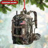 Maxcorners Custom Hunting Backpack Acrylic Ornament – Personalized Tactical Gift for Hunters & Veterans LM0411