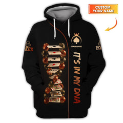 Maxcorners Custom Poker Shirts, Custom Poker In My DNA Playing Cards T Shirt, Poker Gift for LoverLM1009