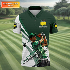 Maxcorners I Hate Golf Augusta Masters Tournament Custom Men's Golf Polo Shirt, Funny Gift For Golfer
