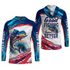 Maxcorners Life Is Good Fishing Makes It Better SPF Shirts, Fishing Shirts For Men, Funny Fisherman Gift