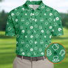 Maxcorners Leprechaun Hat Shamrock Beer Seamless Pattern St. Patrick’s Day Golf Shirt, Polo Shirts For Men, Golf Shirts For Men