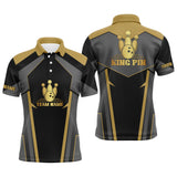 Maxcorners King Pin Gold Bowling Customized Name And Team Name 3D Shirt