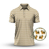 Maxcorners Golden Retriever Pattern Golf Shirt – Funny Golden Retriever Golf Shirt For Dog Lovers