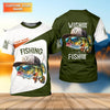 Maxcorners Wishin' I Was Fishin' Fishing Shirt, Funny Fisherman Shirt For Men, Custom Fishing Gift