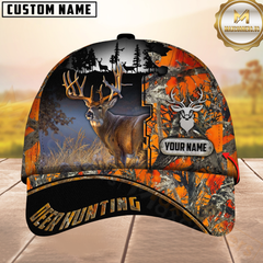 Maxcorners Hunting Deer Camouflage Multicolor Personalized Name 3D Cap