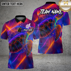 Maxcorners Turtle Dartboard Neon Glow Pattern Multioptions Personalized Name, Team Name Unisex 3D Shirt (4 Colors)