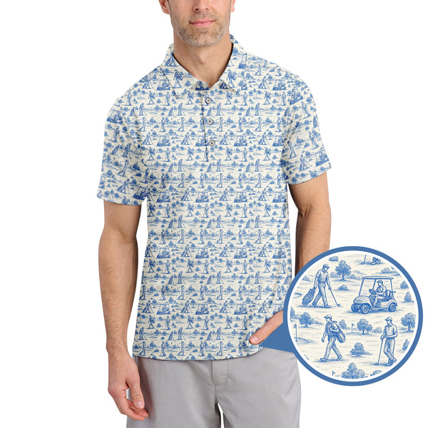 Maxcorners Crazy Golf Shirt For Men, Funny Pattern Golf Shirt, Golf Gift For Golfer