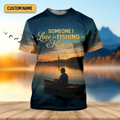 Maxcorners Someone I Love Is Fishing In Heaven Fishing Memorial SPF Shirt For Men, Gift For Fisherman, Men's Fishing Shirt