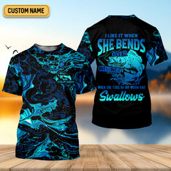 Maxcorners I Like It When She Bends Over Funny Fishing Shirt, Fishing Gifts For Men, SPF Shirt For Men
