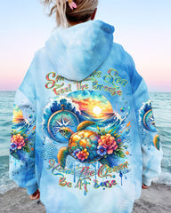 Maxcorners Smell The Sea Feel The Breeze Turtle Compass All Over Print LM2101