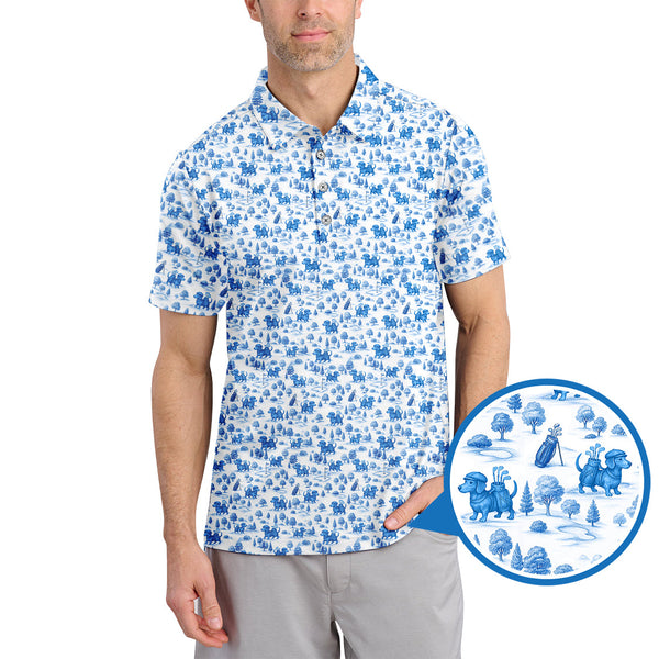 Maxcorners Dachshund Golf Shirt For Golfer, Pattern Golf Shirt, Dog Golf Shirt, Funny Golf Shirt For Men