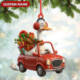Maxcorners Personalized Funny Goose Driving Car Acrylic Christmas Ornament - 3D Christmas Decor Gift for Hunters & Outdoorsmen
