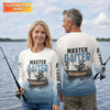 Maxcorners Master Baiter Shirt, Personalized Funny Raccoon Fishing Long Sleeve For Men, Fishing UPF Shirts