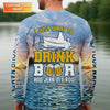 Maxcorners Drunk Frog Fishing with Beer, Funny Personalized Fishing Shirt