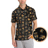 Maxcorners Golf and Bourbon Pattern Polos, Funny Bourbon Shirt For Men, Crazy Golf Shirts For Golfers
