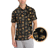 Maxcorners Golf and Bourbon Pattern Polos, Funny Bourbon Shirt For Men, Crazy Golf Shirts For Golfers