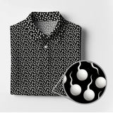 Maxcorners Funny Golf Shirt, Pattern Golf Balls Polos For Men, Crazy Golf Shirts For Golfers