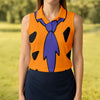 Maxcorners Fred Flintstone Costume Orange Design Golf Shirt, Women's Golf Shirt, Hawaiian Golf Shirt, Golf Polo For Women LM1507