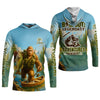 Maxcorners Bigfoot Legendary Adventures Await Bass Fishing Shirt, Funny Fishing Shirt, Presents For Fishermen