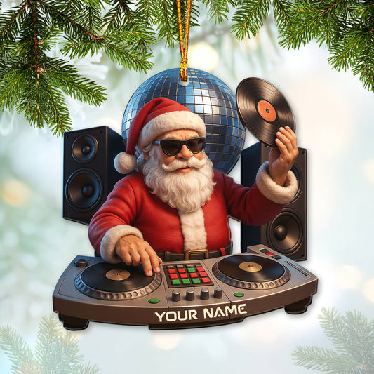 Maxcorners DJ Santa, Home Decor, Christmas Ornament, Personalized Ornament 2D Flat LM2111