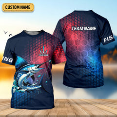 Maxcorners Marlin Fishing Custom Name UPF Shirts, Tournament Fishing Shirts, Men's Fishing Shirt