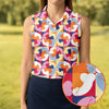 Maxcorners Funny Adult Retro Checkered Novelty Golf Shirt, Golf Tops For Women, Ladies Golf Top LM1507