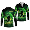 Maxcorners Bassquatch Green Neon Bigfoot Fishing Shirt, SPF Shirt For Men, Gift For Fisherman, Bass Fishing